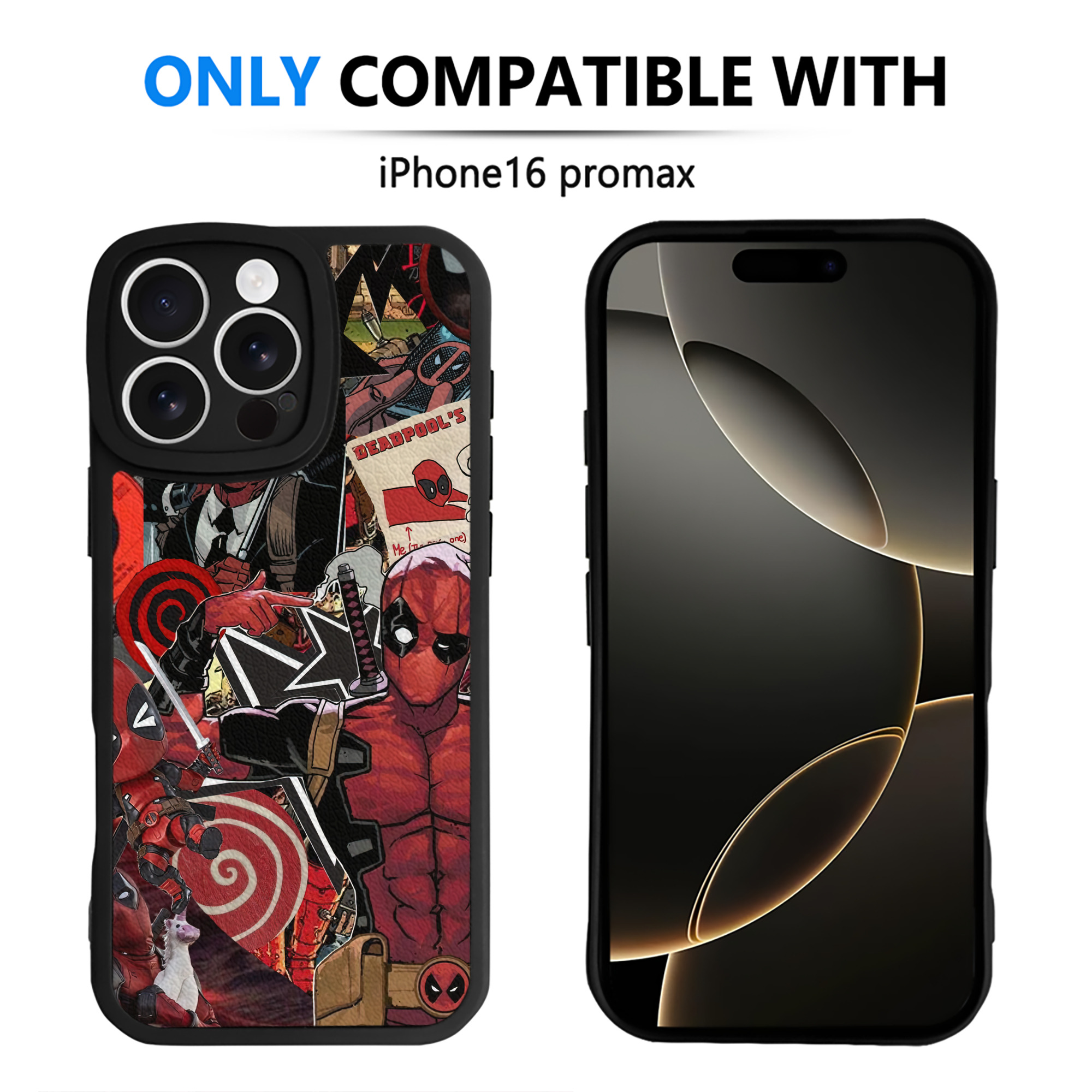 （画像用） Deadpool デッドプール 【iPhone 16シリーズ対応】シリコンスマホケース（レザー調） 材質：シリコン
